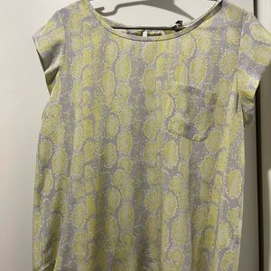 Joie yellow and grey blouse size small